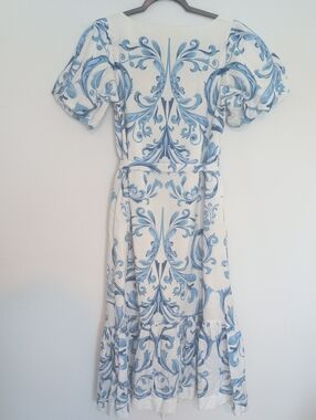 Mestiza Women's Light Blue & White Floral Dress